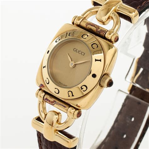 gucci 6300l|Gucci 6300L Gold Pink leather Band Quartz Womens .